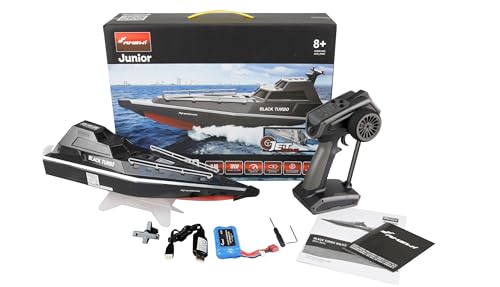 Amewi Black Turbo - Barca Militare Con Azionamento A Getto 28 Km/H, 420 Mm, Rtr, Nero