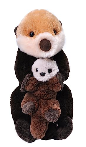 Wild Republic Mom And Baby Lontra, Peluche Animali, Peluche Mamma E Cucciolo, Regalo Per Bambini, Imbottitura Realizzata Partendo Da Bottiglie Ricicla