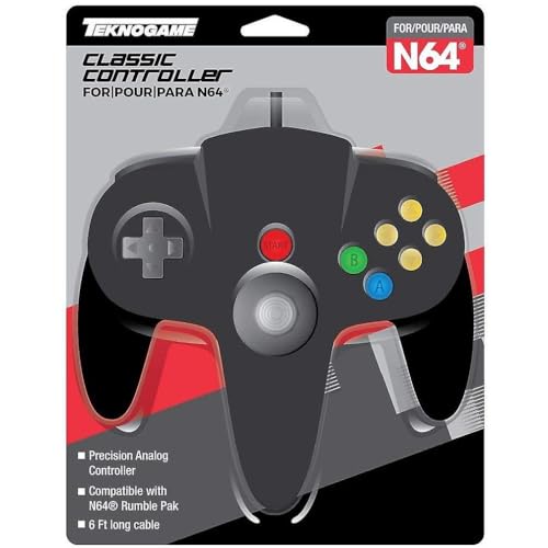 Teknogame Controller Cablato N64, Nero