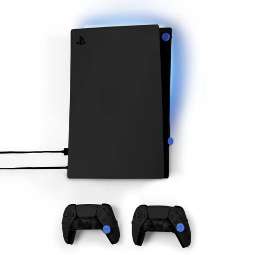 Floating Grip Playstation 5 Wall Mount: Sleek Mounting Deluxe Kit For Hanging Ps5 Gaming Console & 2 Controllers Incl. Led Stip Mount Covers - Effecti