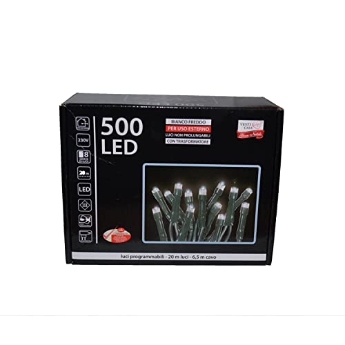 Natale 500 Luci Bianco Ghiaccio Per Esterno