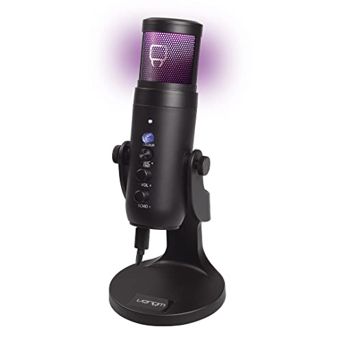 Venom Microfono Per Streaming Cardioide Usb Con Griglia A Rete Luminosa A Led (Ps5/Ps4/Pc)