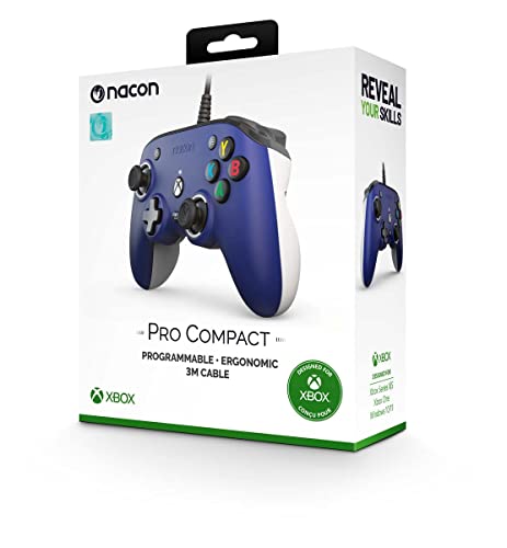Nacon Pro Compact Controller Xbox Serie X Wired -Licenza Ufficiale Microsoft, Programmabile, Ergonomico, 3D Sound