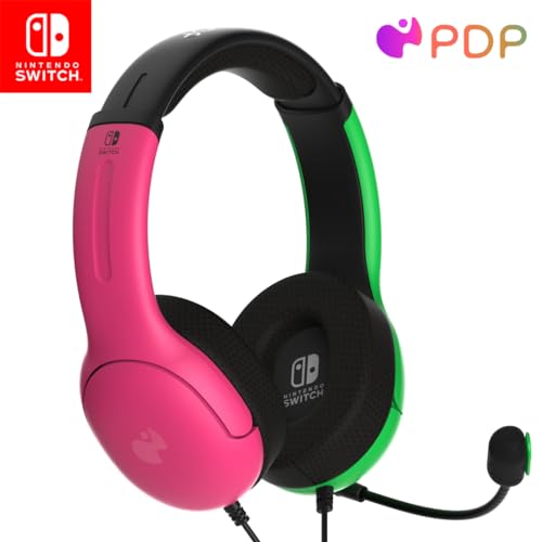 Pdp Gaming Lvl40 Stereo Cuffie With Mic Per Nintendo Switch - Pc, Ipad, Mac, Laptop Compatible - Noise Cancelling Microphone, Lightweight, Soft Comper