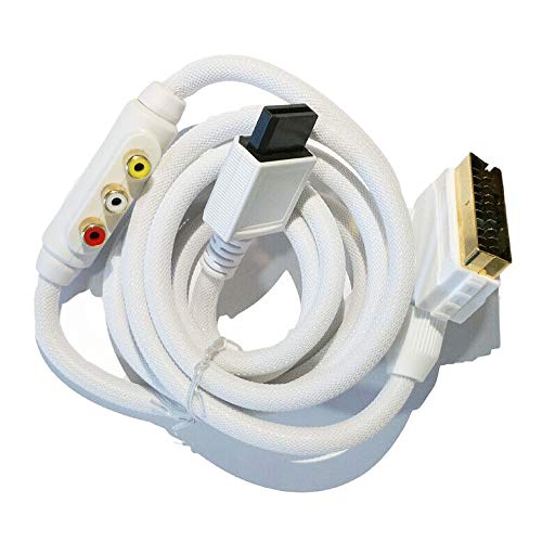 Cavo Scart Av Composito Compatibile Per Nintendo Wii/Wii U 1,8 Mt Trecciato Alta Qualità