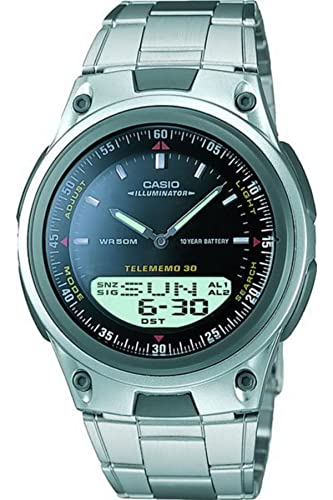 Casio Orologio Analogico-Digitale Al Quarzo Uomo Con Cinturino In Acciaio Inox Aw80D-1Avcb