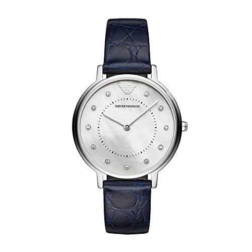 Emporio Armani Orologio Donna, Movimento A Due Lancette, Cassa In Acciaio 32 Mm Con Cinturino In Pelle, Ar11095