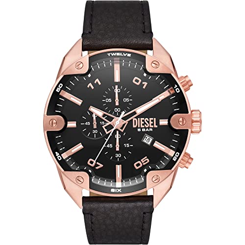 Diesel Orologio Analogueico Quarzo Uomo Con Cinturino In Pelle Dz4607