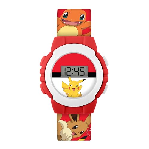 Accutime Pokémon Orologio Digitale Stampa Personaggio Rosso Pok4374, Multicolore, Moderno, Multicolore, Moderno