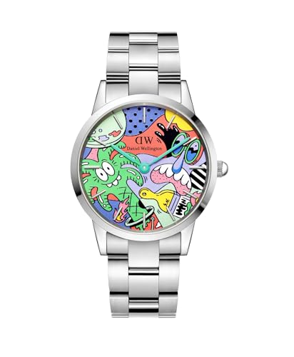 Daniel Wellington Dw00100734 Orologio Unisex - Iconic Link, Argento, Multicolore, 20 Mm, Steven Harrington, Multicolore, Moderno
