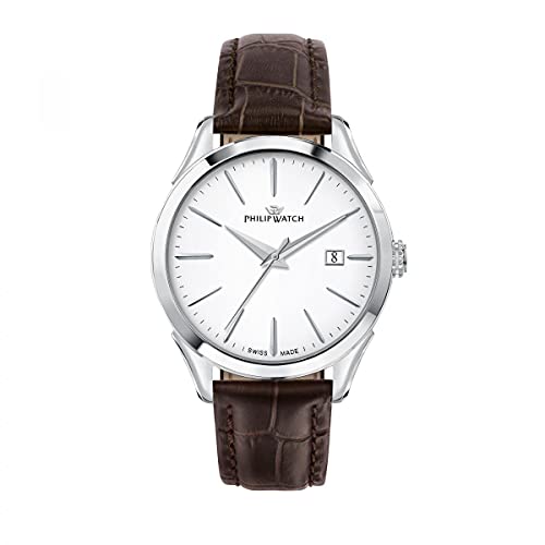 Philip Watch Roma Orologio Uomo Tempo E Data In Acciaio, Pelle Naturale - R8251217001