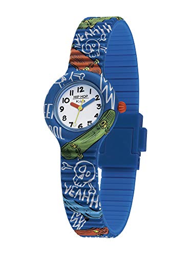 Hip Hop, Collezione Kids Fun, Orologio Bambino Skateboard, Con Cinturino In Silicone Intercambiabile, Pratica Chiusura, Cassa 28Mm, Movimento Al Quarz