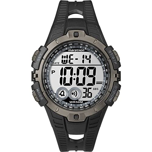 Timex T5K802 Orologio Da Polso, Quadrante Digitale Unisex, Cinturino In Resina, Nero/Grigio