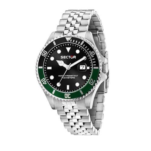 Sector No Limits Orologio Uomo, Tempo, Data, Analogico, Cinturino In Acciaio, Collezione 230 - R3253161052