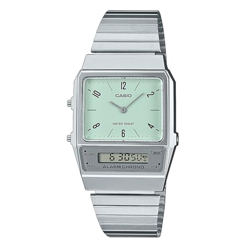 Casio Orologio Vintage Multifunzione, Resistente All'Acqua, Cronometro, Allarme, Acciaio Inossidabile