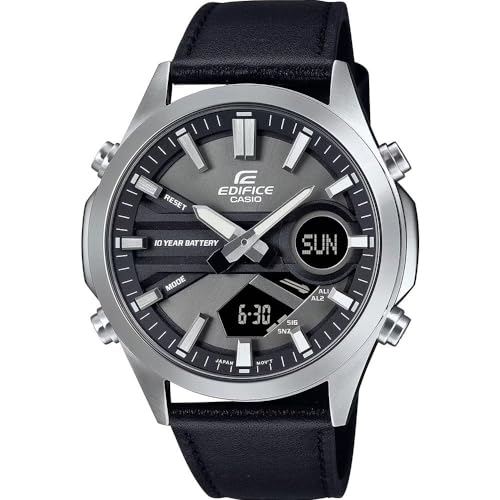 Edifice Orologio Analogico-Digitale Al Quarzo Uomo Con Cinturino In Pelle Efv-C120L-8Aef