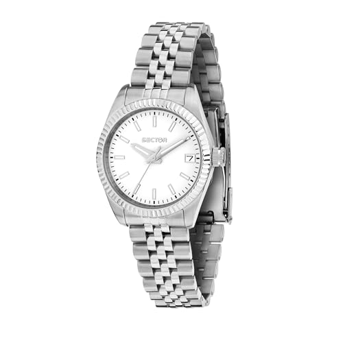 Sector No Limits Orologio Donna, Tempo, Data, Analogico, Cinturino In Acciaio, Cassa 32 Mm, Collezione 240 - R3253240514