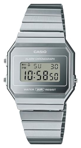 Casio Cronografo Vintage Con Sveglia Digitale Serie A700 - Argento A700Wev-7Aef