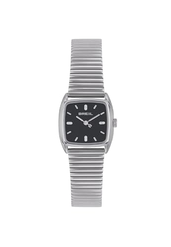 Breil, Collezione Stylize, Orologio Donna In Acciaio Lucido, Bracciale A Maglie Zigrinate, Quadrante Minimal, Cassa 24 Mm, Chiusura A Scorrimento, Lun