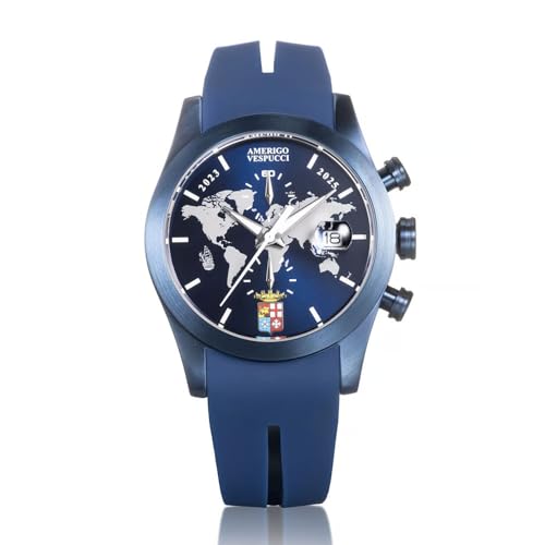 Locman Orologio Cronografo Cassa Blu, Dedicato Alla Nave Amerigo Vespucci