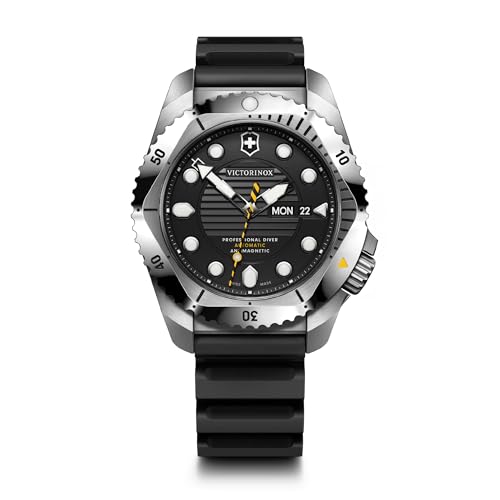 Victorinox Dive Pro Orologio Automatico Da 43 Mm Con Cassa In Acciaio Inossidabile Argentato, Lunetta In Acciaio Inossidabile Argentato, Quadrante Ner