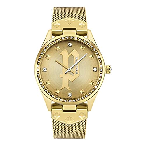 Police 16029Msg Bracciale Da Donna In Acciaio Inossidabile Con Orologio Analogico Al Quarzo (Oro, 22 Mm), Bracciale, Bracciale