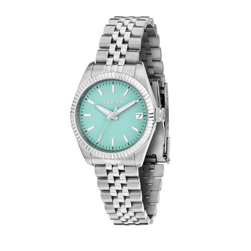 Sector No Limits Orologio Donna, Tempo, Data, Analogico, Cinturino In Acciaio, Cassa 32 Mm, Collezione 240 - R3253240515