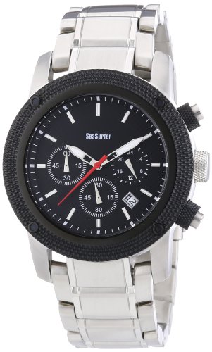 Sea Surfer - Orologio Da Polso, Analogico Al Quarzo, Acciaio Inox, Uomo
