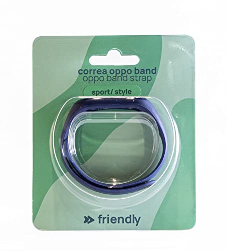 Friendly License - Cinturino Per Mi Band - Compatibile Con Oppo Band Sport - Realizzato In Silicone Morbido E Resistente - Colore Blu - Lunghezza Rego