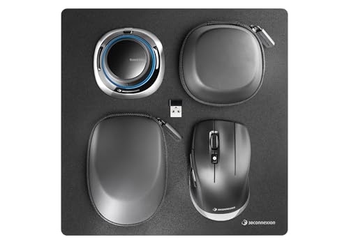 3Dconnexion Spacemouse Wireless Kit 2 (Bluetooth Edition, Mobile Design-Lösung, Per Cad E 3D, Cavi), Mattschwarz