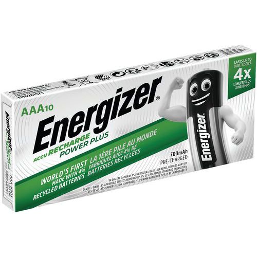 Pile Power Plus Rechargeable - Hr03/aaa 700mah - Lot De 10 - Energizer
