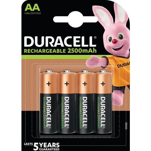 duracell 4 pile rechargeable ultra 2500 mah aa lr6 - pack de 4 piles - duracell