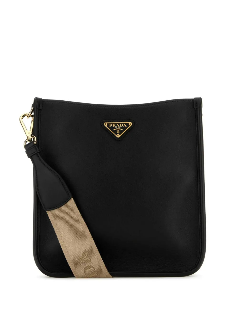 Prada triangle-logo leather crossbody bag - Nero