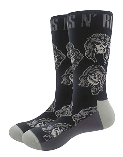 Guns N' Roses Calzini Skulls Monochrome Nuovo Ufficiale Uomo Nero Uk Size 7-11 Size Uk Size 7-11