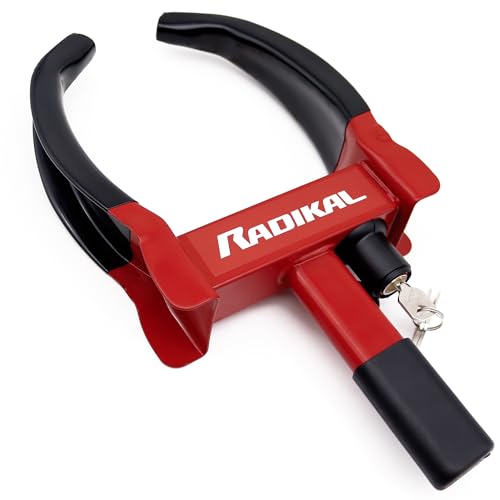 Radikal Rk1001 Blocca Ruota Antifurto Auto Parcheggio, Blocco Dei Pneumatici Roulotte Camper Rimorchio, Blocco Immobilizzatore Estensibile In Acciaio,