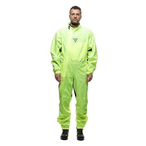 Dainese - Ultralight Rain Suit, Tuta Antipioggia Impermeabile E Antivento, Ultra Leggera, Ripiegabile, Tuta Antipioggia Per Moto, Unisex, Giallo Fluo,