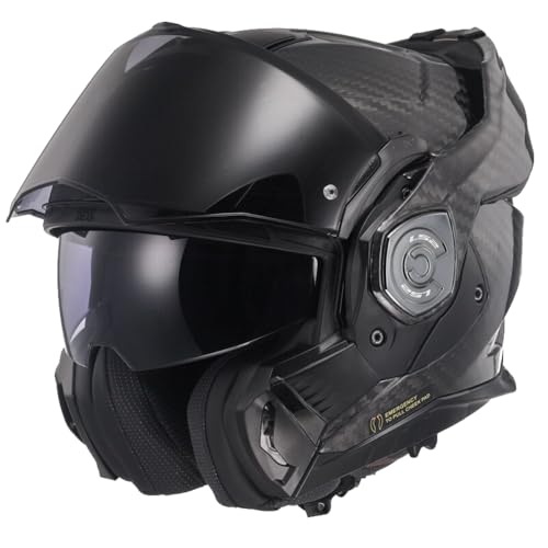 Ls2, Casco Moto Modulare Advant X Carbon Gloss Carbon, Xs