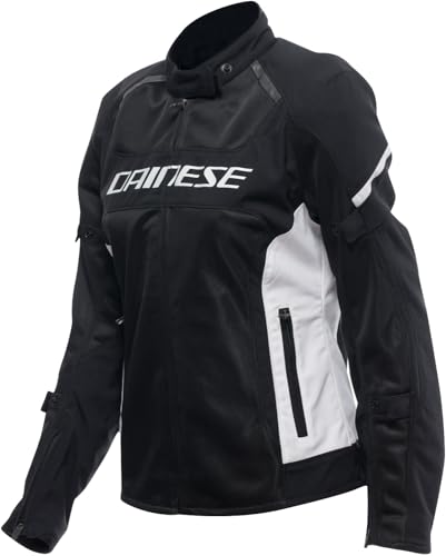 Dainese - Air Frame 3 Tex Jacket Wmn, Giacca Da Moto Estiva In Tessuto, Con Fodera Antivento, Donna, Nero/Bianco/Bianco, 40