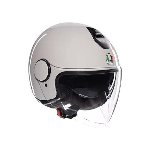Agv - Eteres E2206, Casco Da Moto Jet Unisex, Casco Moto Open Face Con Anello Antifurto, Visiera Antigraffio E Anti-Uv, Tecnologia Con Assorbimento Is