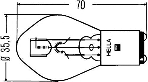 Hella 8Gd 002 084-251 Alogeno Lampadina - S2 - Heavy Duty - 24V - 45/40W - Modello Presa Lampadina: Ba20D - Scatola - Quantità: 1