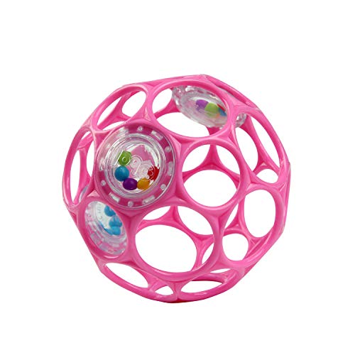 Bright Starts Oball Sonaglio A Presa Senza Bpa Per Neonati In Rosa, Età A Partire Dal Neonato