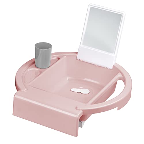 Rotho Babydesign Lavabo Per Bambini Kiddy Wash, Da Fissare Al Bordo Della Vasca, 38,7 X 38,2 X 10 Cm, Rosa Morbido
