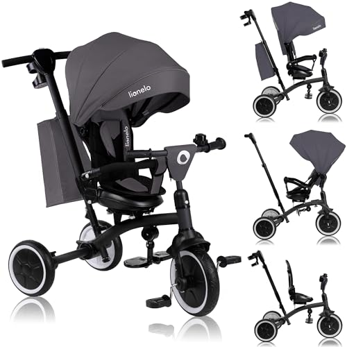 Lionelo Tris Plus 2In1 Bicicletta Triciclo E Passeggino Pieghevole Per Bambini Da 9 Mesi Fina A 25Kg Sedia 360Gradi Fronte Mamma O Strada Bici Regolab