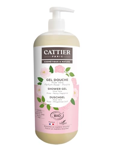 Cattier Parigi, Gel Doccia Rose – Peony – Aloe Vera – Senza Sapone E Solfati (Tensioattivi Senza Solfati) Pulisce Delicatamente La Pelle E Aiuta A Man