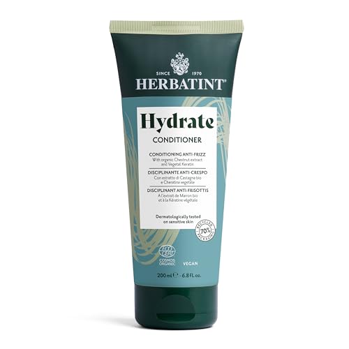 Herbatint Hydrate Conditioner Balsamo Idratante Bio - 200 Ml, Per Capelli Secchi, Disidratati E Crespi, Testato Dermatologicamente Su Pelle Sensibile,
