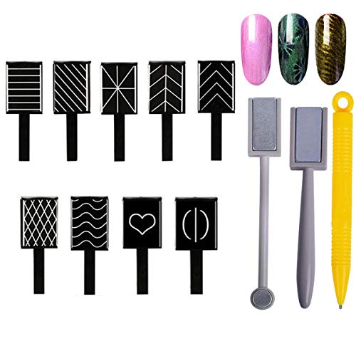 12Pcs/Set 9 Stile 3D Cat Eye Magnet Stick Manicure Nail Art Magnet Tool, Mwoot Unghie Magnete Penna Chiodo Per Diy Gel Unghie Magico Strumento