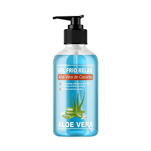 Gel Freddo Di Aloe Vera De Canarias Bio - Con Estratto Di Arnica E Calendula. Effetto Rinfrescante E Calmante, Allevia Le Gambe Stanche, Stimola La Ci