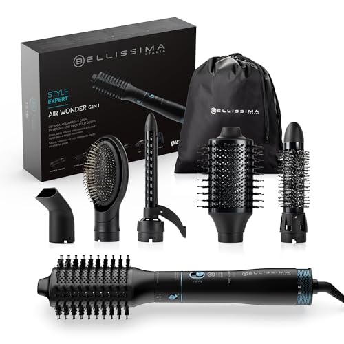 Bellissima Style Expert Air Wonder 6In1, Spazzola Ad Aria Calda, 6 Accessori, Tecnologia A Ioni, Spazzole Rivestite In Ceramica E Olio Di Argan, Asciu
