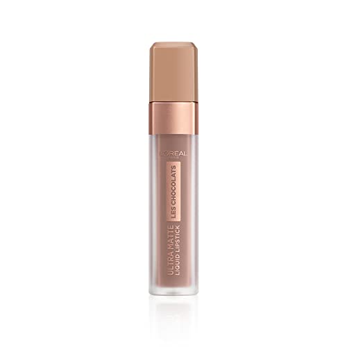L'Oréal Paris, Rossetto Matte Liquido Tinta Labbra A Lunga Tenuta, Collezione Les Chocolats, Confezione Singola, 848 Dose Of Cocoa