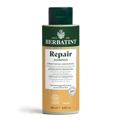 Herbatint Repair Shampoo Riparatore - 260 Ml, Shampoo Biologico Per Capelli Stressati E Danneggiati, 98% Ingredienti Origine Naturale, Con Estratti Di